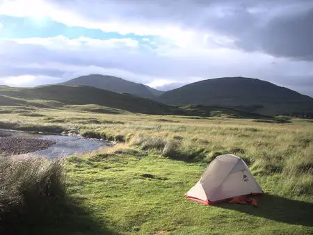 Nice to go fishing when camping by a pretty stream
