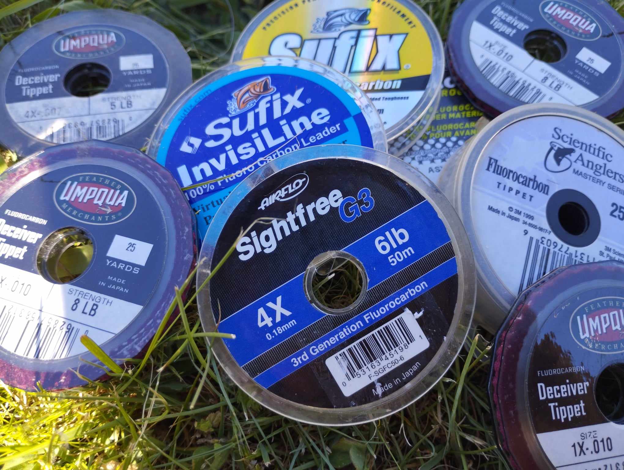 A selection of fluorocarbons that are suitable for use as tippet materials