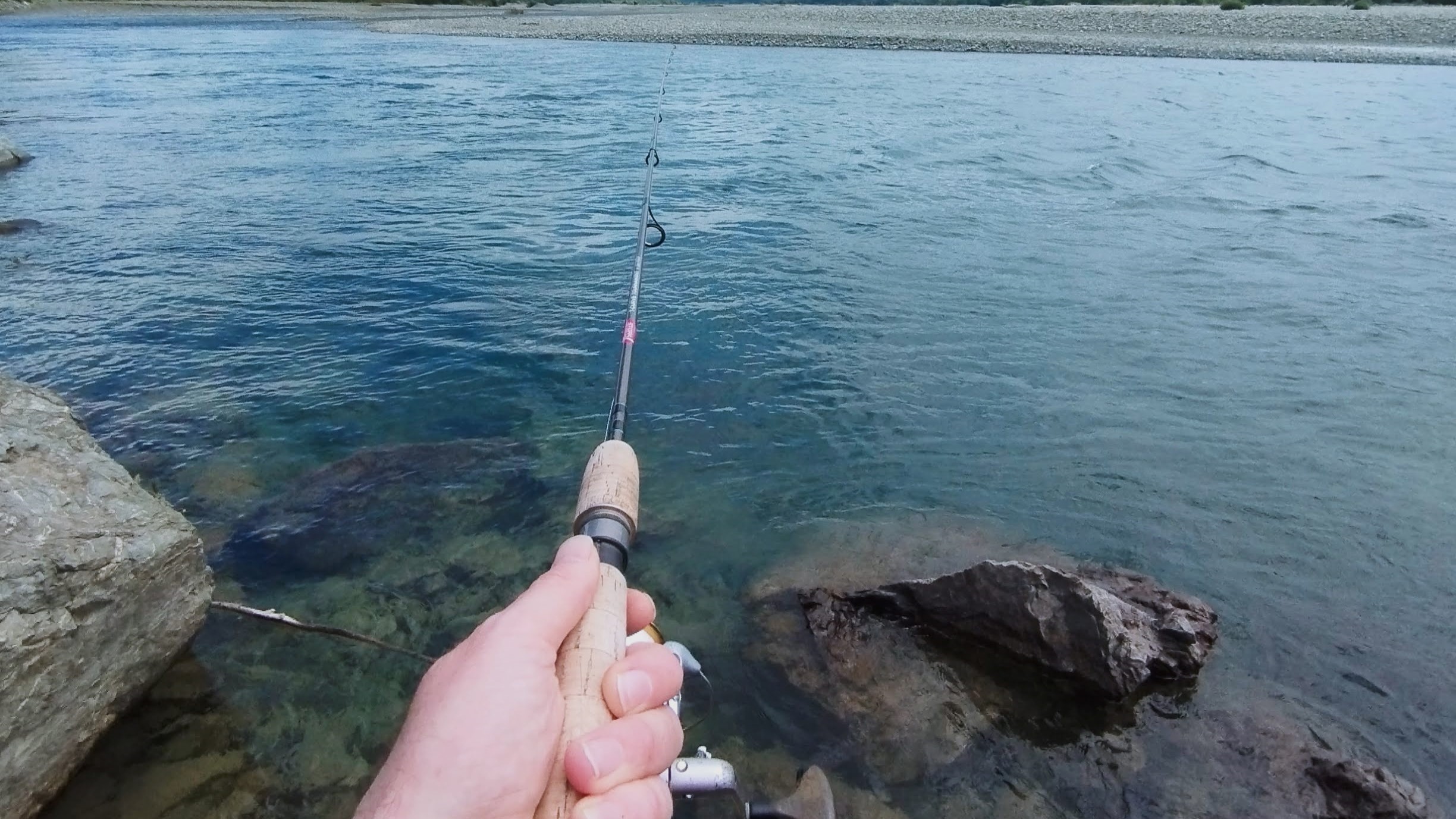 Spinning for trout on a large river